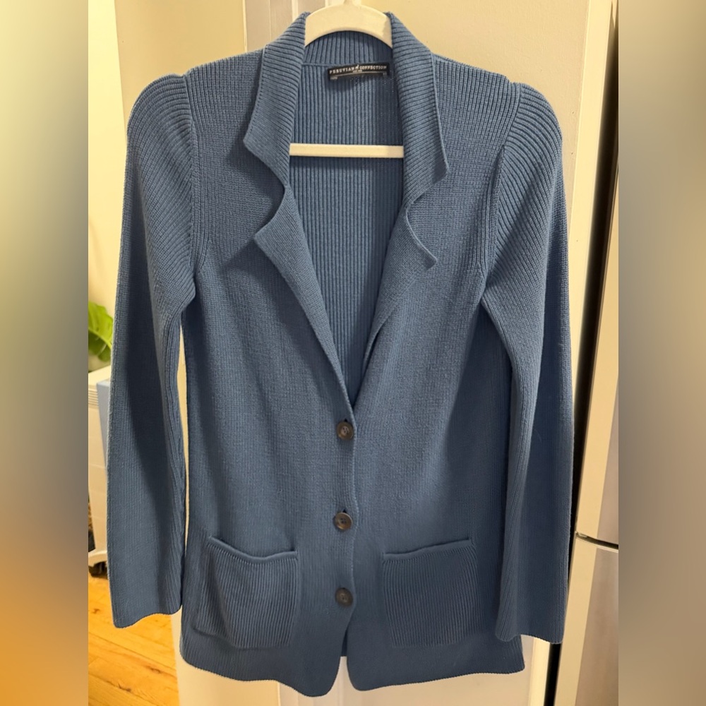 Peruvian Connection Yacht Club Cardigan 100% Cotton Women’s XS - Picture 3 of 11